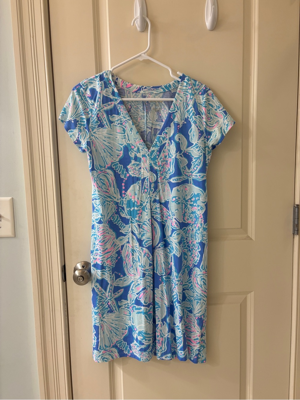 Lilly Pulitzer Cap Sleeve T-Shirt Dress | Blue Seashell Print